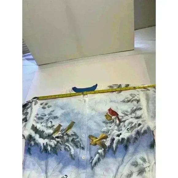 Vintage 90s Cardinal Cardigan Sweater Snow Bird Winter Nature Cardinals - Picture 12 of 15